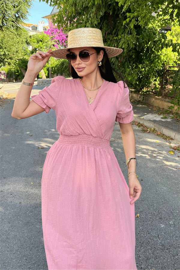 Müslin Kumaş Elbise - PUDRA