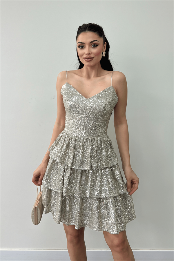 Pul Payet Kat Kat Mini Elbise - GOLD