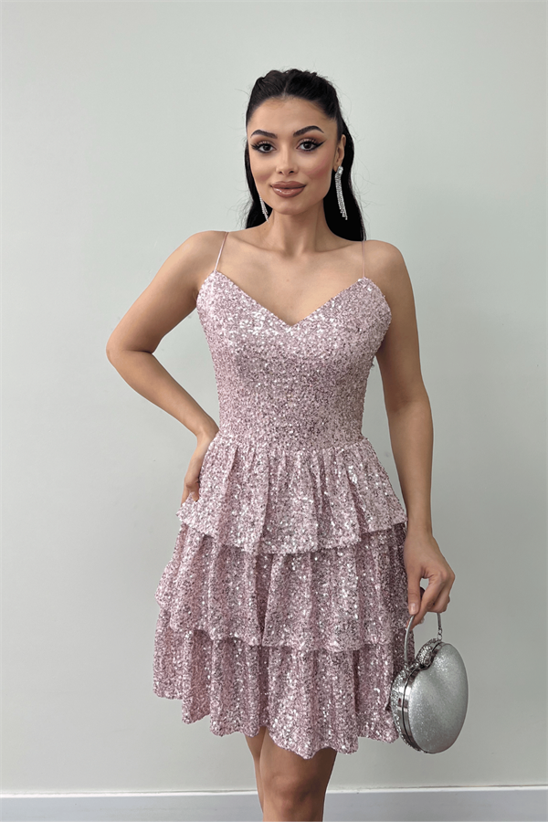 Pul Payet Kat Kat Mini Elbise - PUDRA