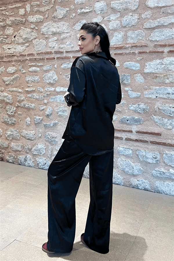 Saten Kumaş Takım - SİYAH