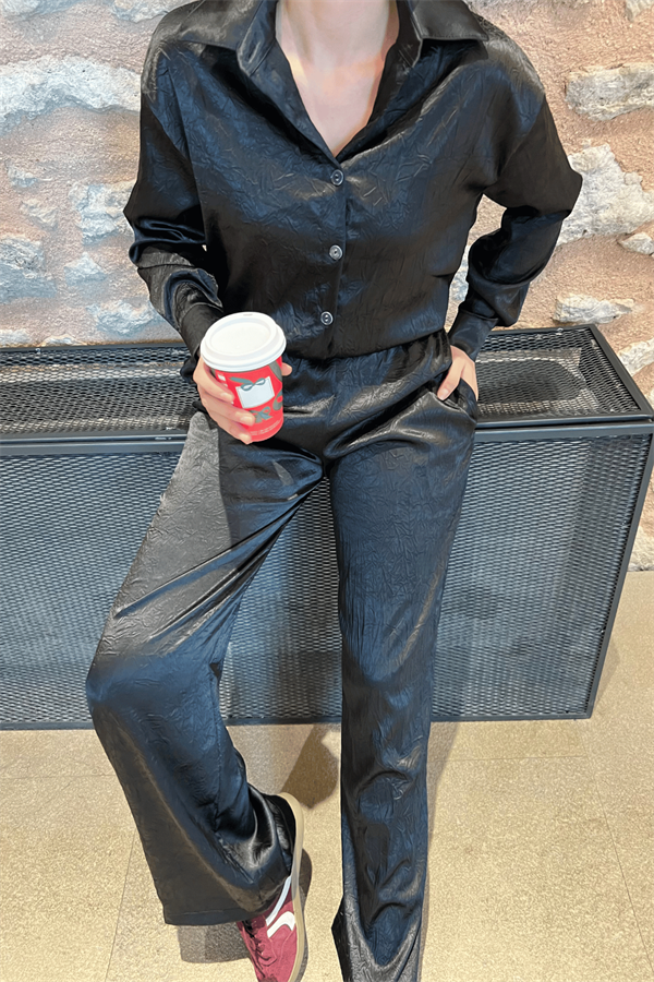 Saten Kumaş Takım - SİYAH