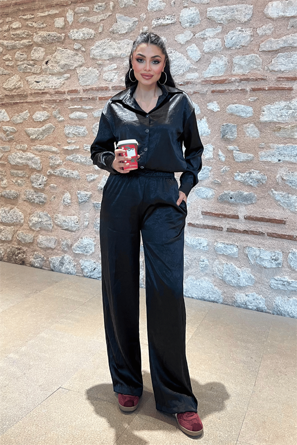 Saten Kumaş Takım - SİYAH