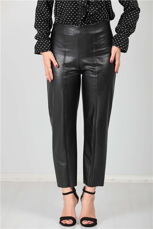 Faux Leather Pants
 - Black