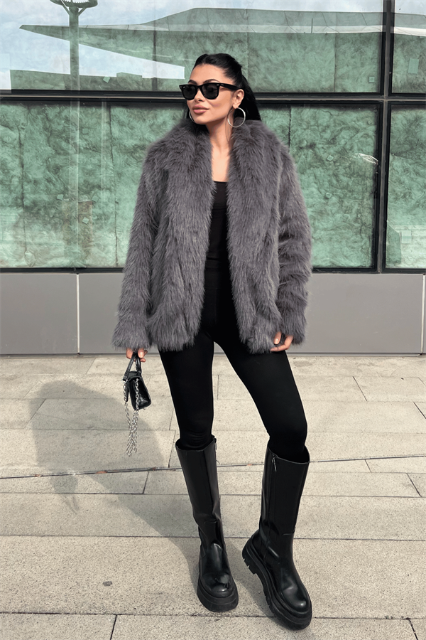 Suni Tasarım Kürk - ANTRASİT