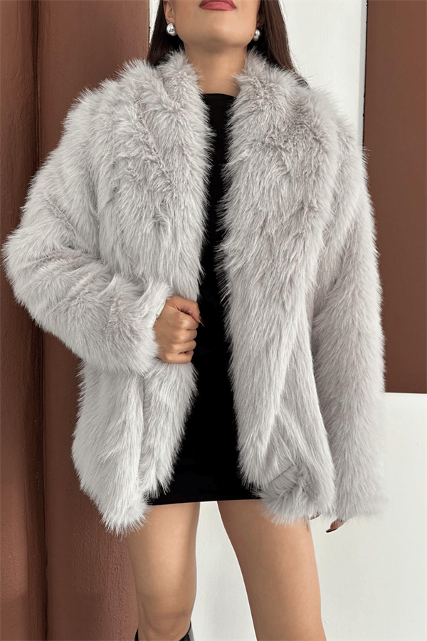 Suni Tasarım Kürk - GRİ