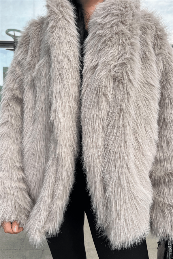 Suni Tasarım Kürk - GRİ