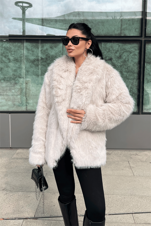 Suni Tasarım Kürk - KREM