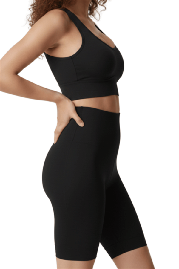 Toparlayıcı Yüksek Bel Paçalı Korse - SİYAH