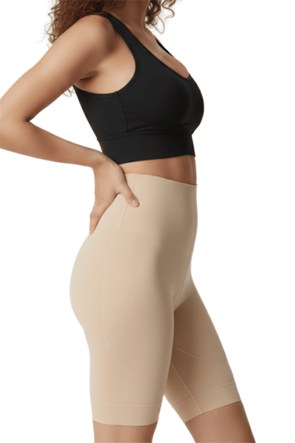 Toparlayıcı Yüksek Bel Paçalı Korse - TEN RENGİ