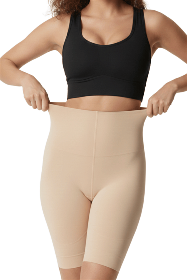 Toparlayıcı Yüksek Bel Paçalı Korse - TEN RENGİ