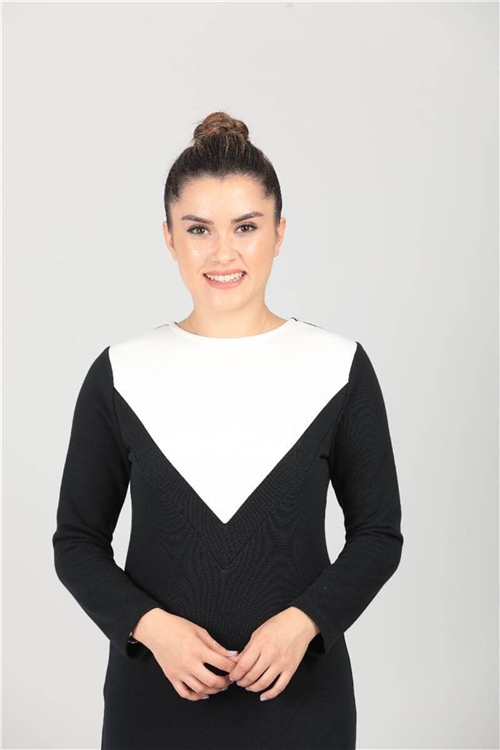 Three Thread Casual Dress - Navy Blue