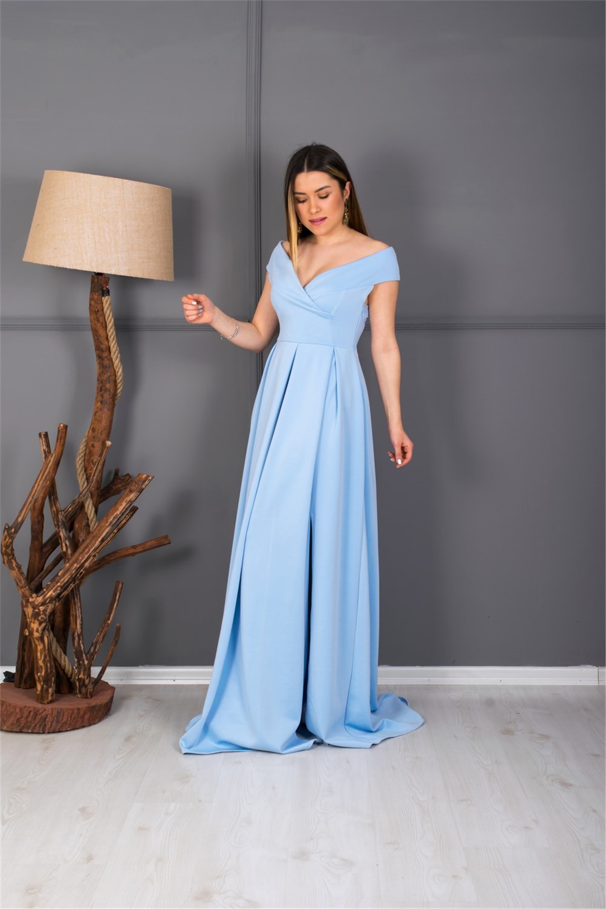 Princess Evening Dress - Ice Blue | Giyim Masalı