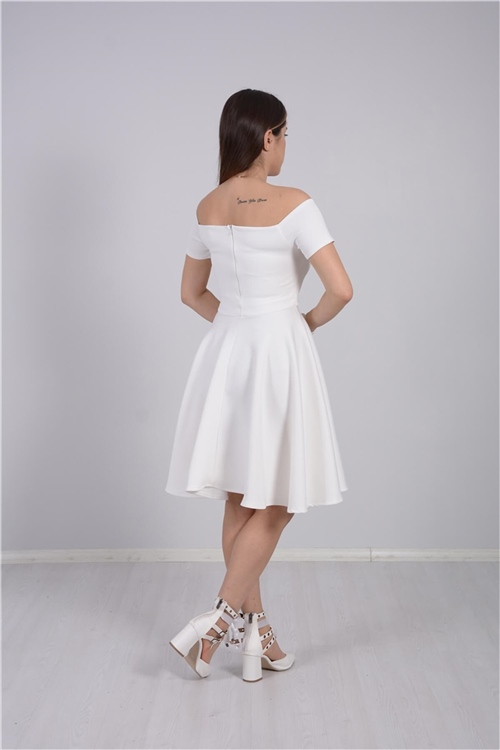 Mini Elbise - Beyaz