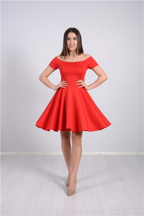 Mini Elbise - Kırmızı