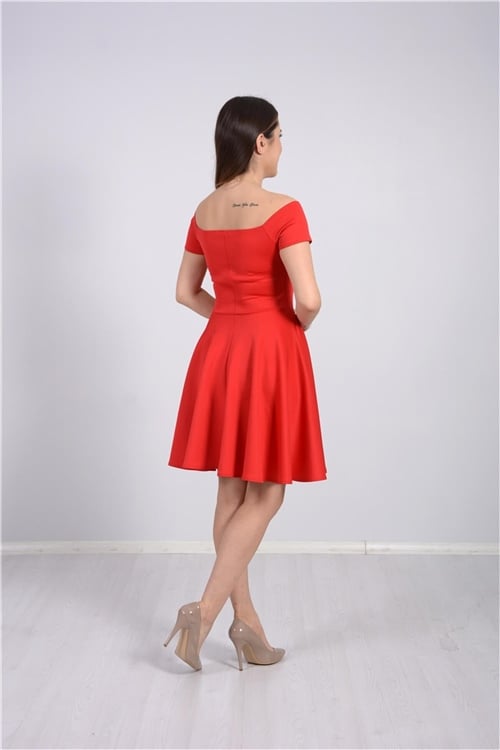 Mini Elbise - Kırmızı