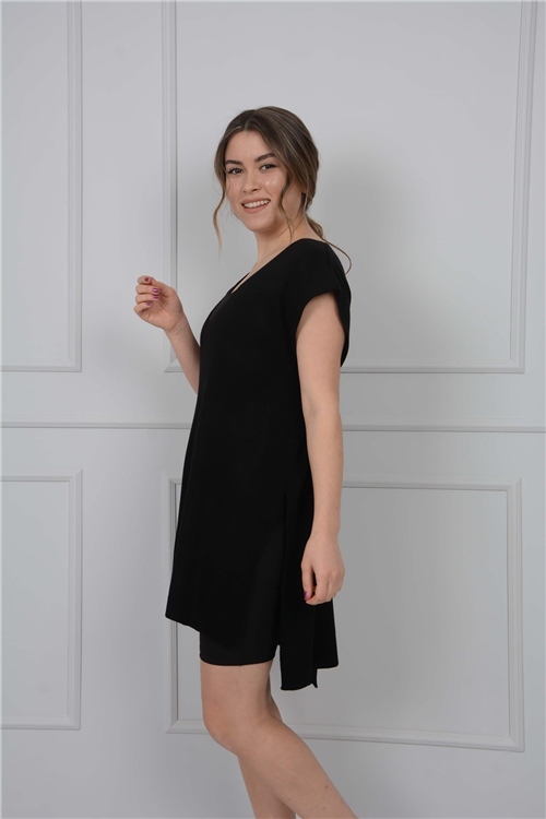 Kuşaklı Süveter - Siyah
