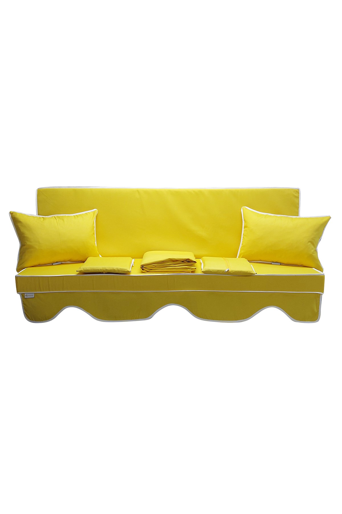 MİRZADE ELİT SALINCAK MİNDERİ SU İTİCİ KUMAŞ GRİ SÜNGER FERMUARLI SET-sarı tdrs160