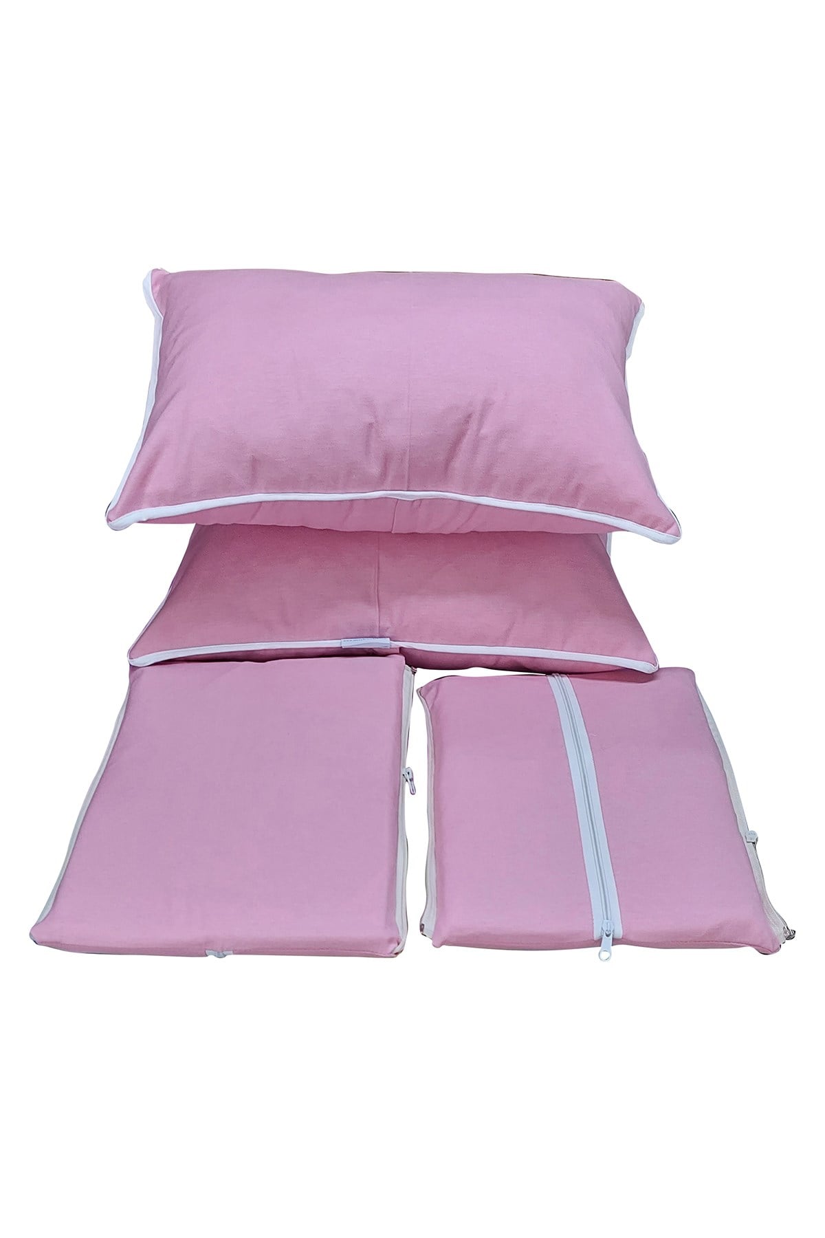MİRZADE ELİT SALINCAK MİNDERİ SU İTİCİ KUMAŞ GRİ SÜNGER FERMUARLI SET-pembe tdrk 467