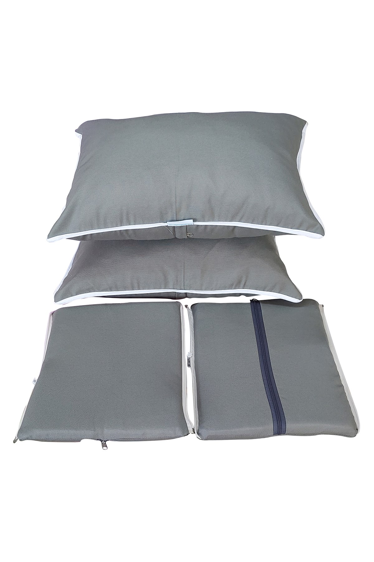 MİRZADE ELİT SALINCAK MİNDERİ SU İTİCİ KUMAŞ GRİ SÜNGER FERMUARLI SET-koyu gri drm 3979