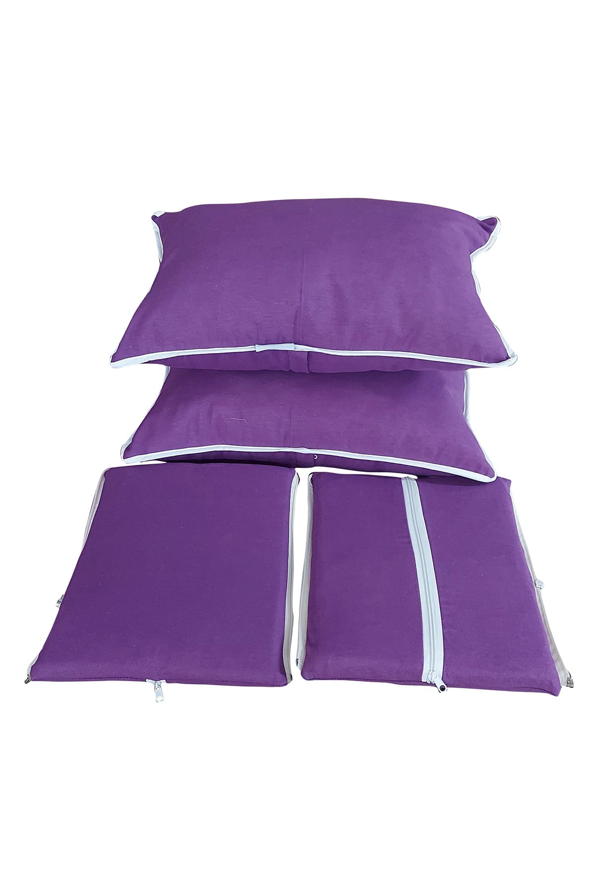 MİRZADE ELİT SALINCAK MİNDERİ SU İTİCİ KUMAŞ GRİ SÜNGER FERMUARLI SET-mor drm 2854