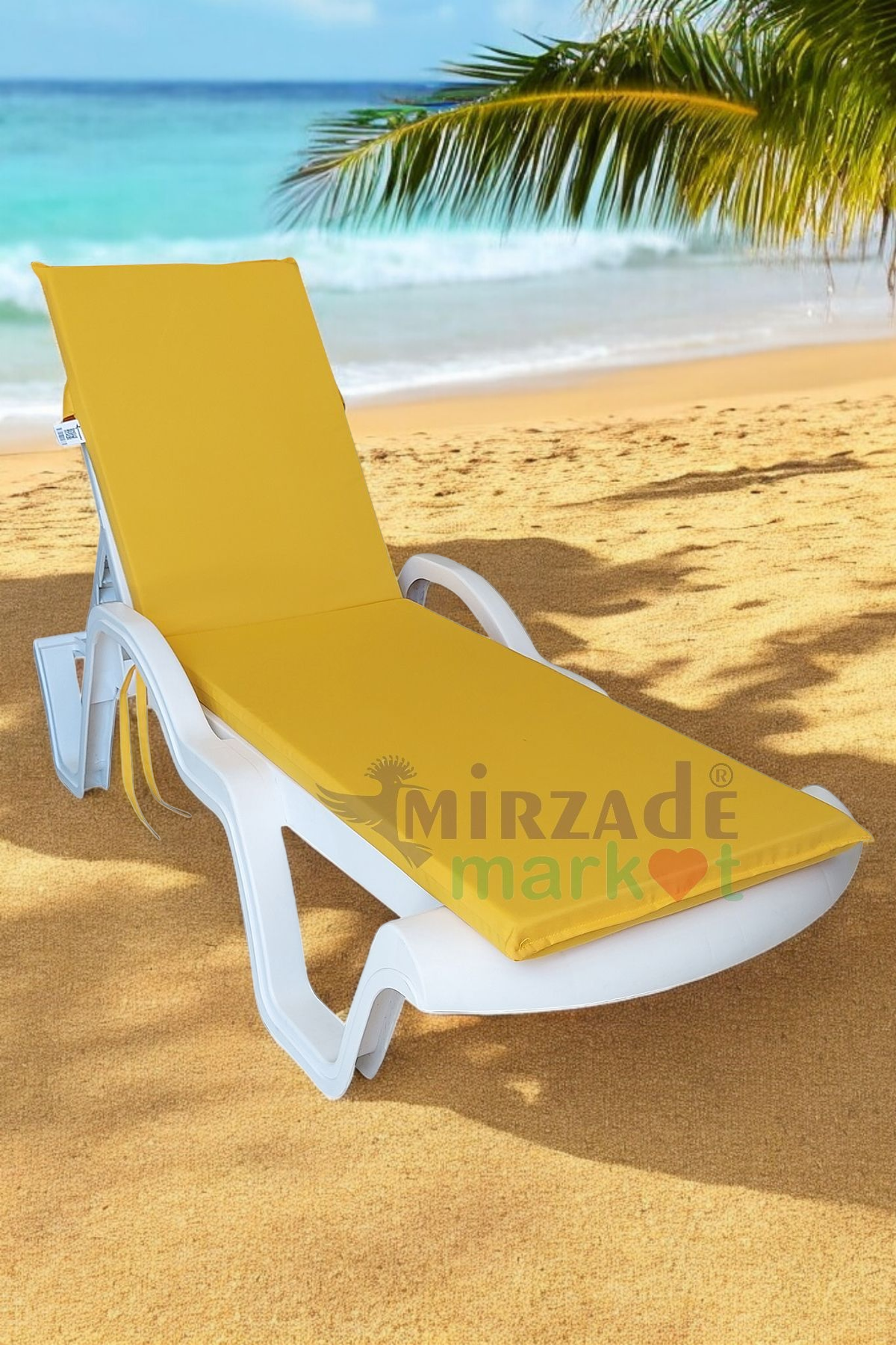 Mi̇rzade Şezlong Mi̇nderi̇ Standart Su Geçi̇rmez Malzeme-Sari | Su Geçirmez Şezlong Minderi – 5 cm Sünger