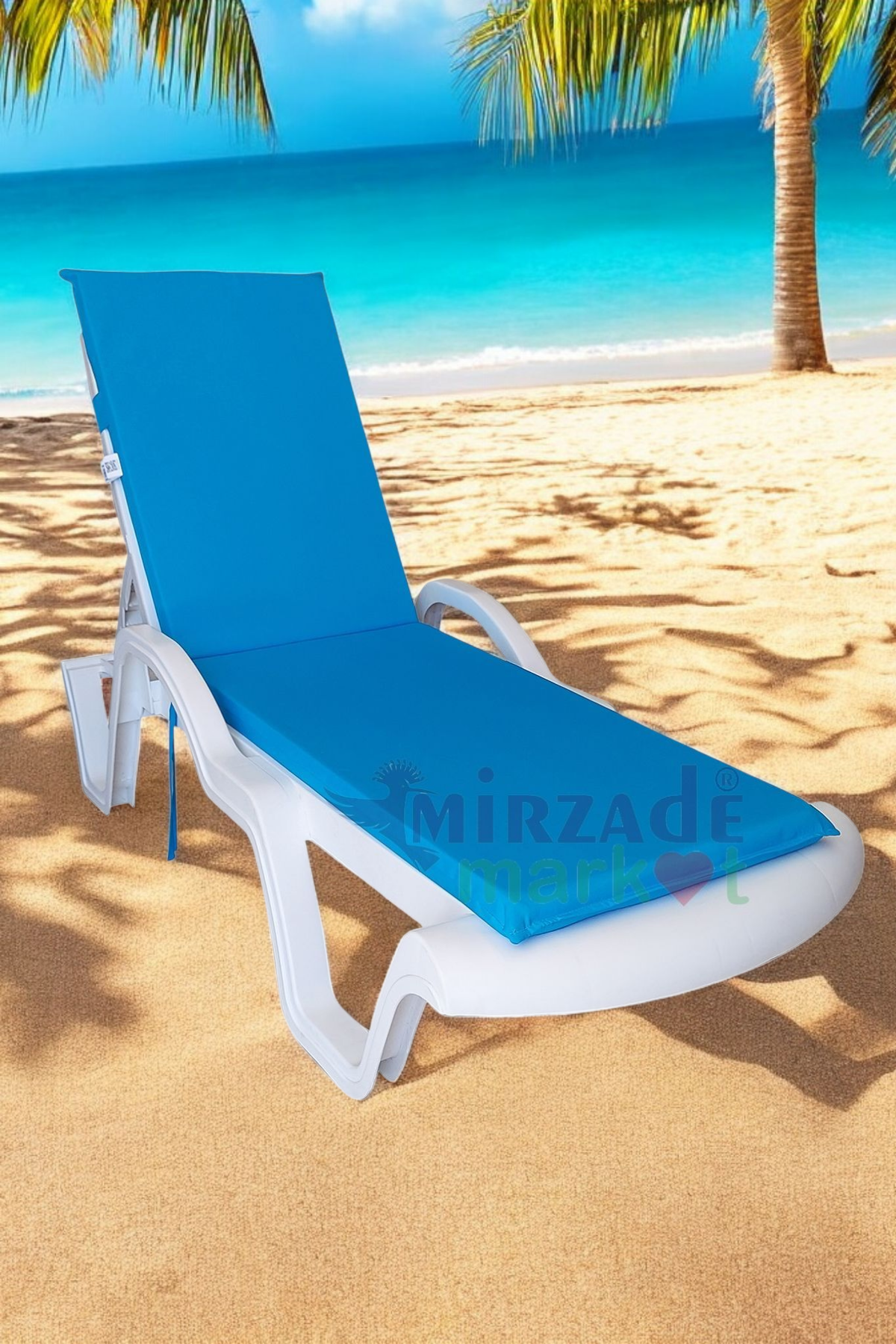 Mi̇rzade Şezlong Mi̇nderi̇ Standart  Su Geçi̇rmez Malzeme-Turkuaz | Su Geçirmez Şezlong Minderi – 5 cm Sünger