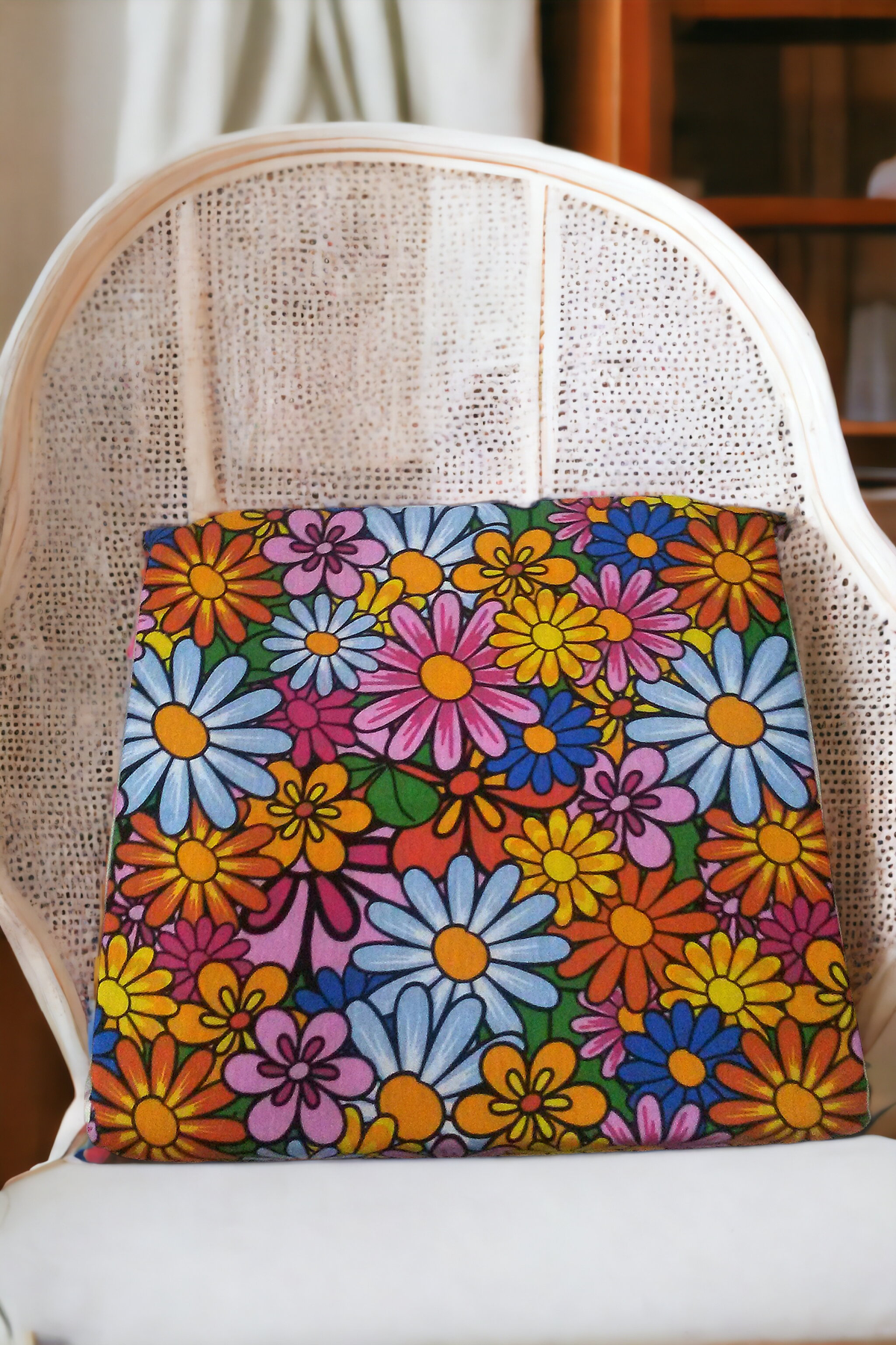Mirzade 6lı Paket Sandalye Minderi tekli 40x40-kırmızı çiçek