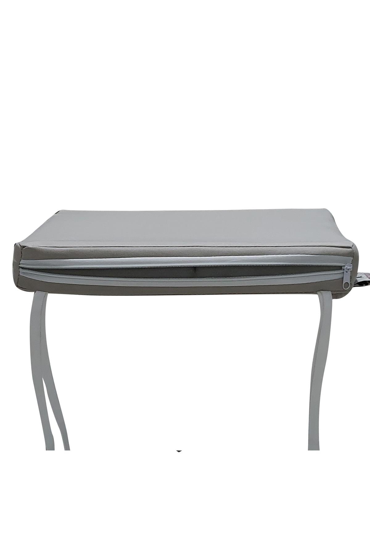 Mi̇rzade 6 Adethera Si̇esta  Mi̇nderi̇ Su Geçi̇rmez Kumaş 5 Cm Gri̇ Sünger-Açik Gri̇ | 6’lı Su Geçirmez Hera Siesta Minderi – Fermuarlı