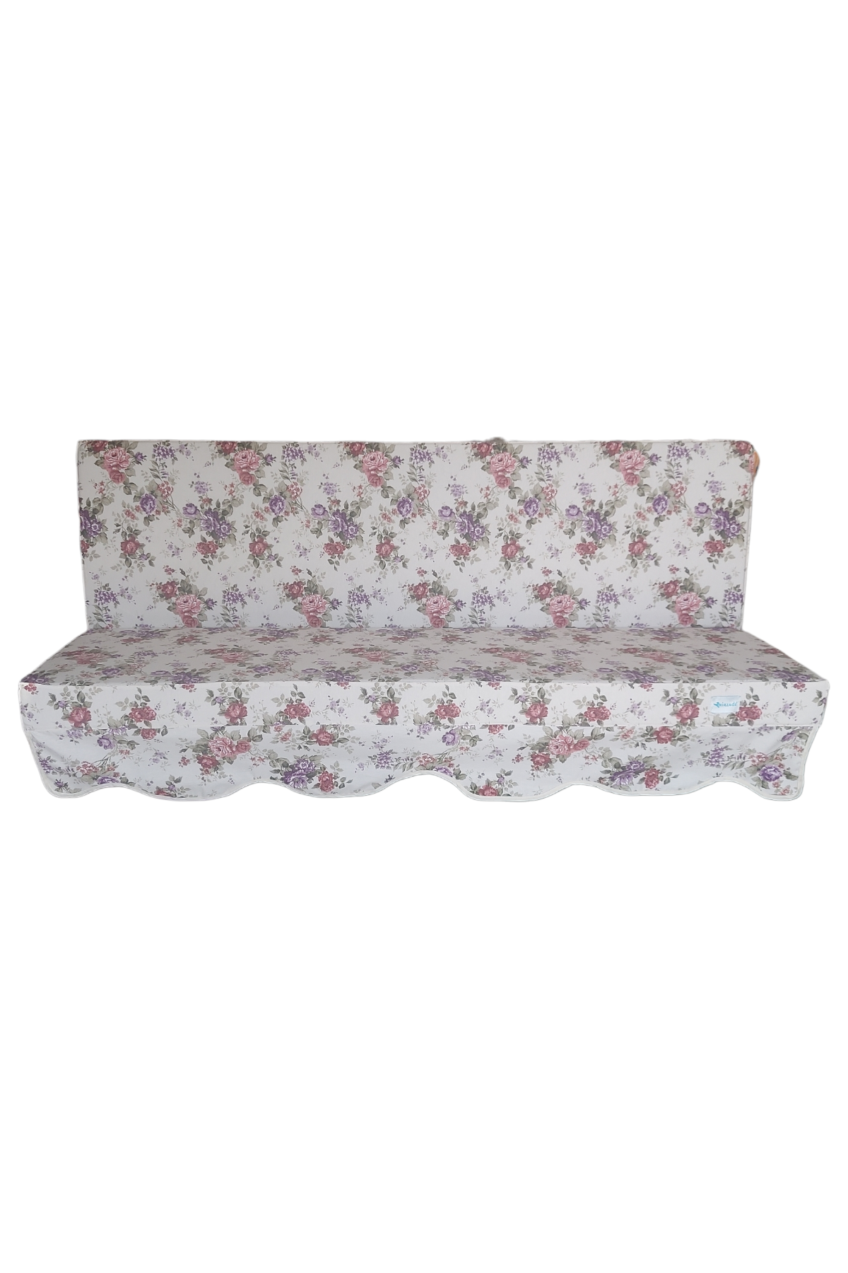 MİRZADE ELİT SALINCAK MİNDERİ SU İTİCİ KUMAŞ GRİ SÜNGER FERMUARLI SET-prm 002 kırmızı mor gül