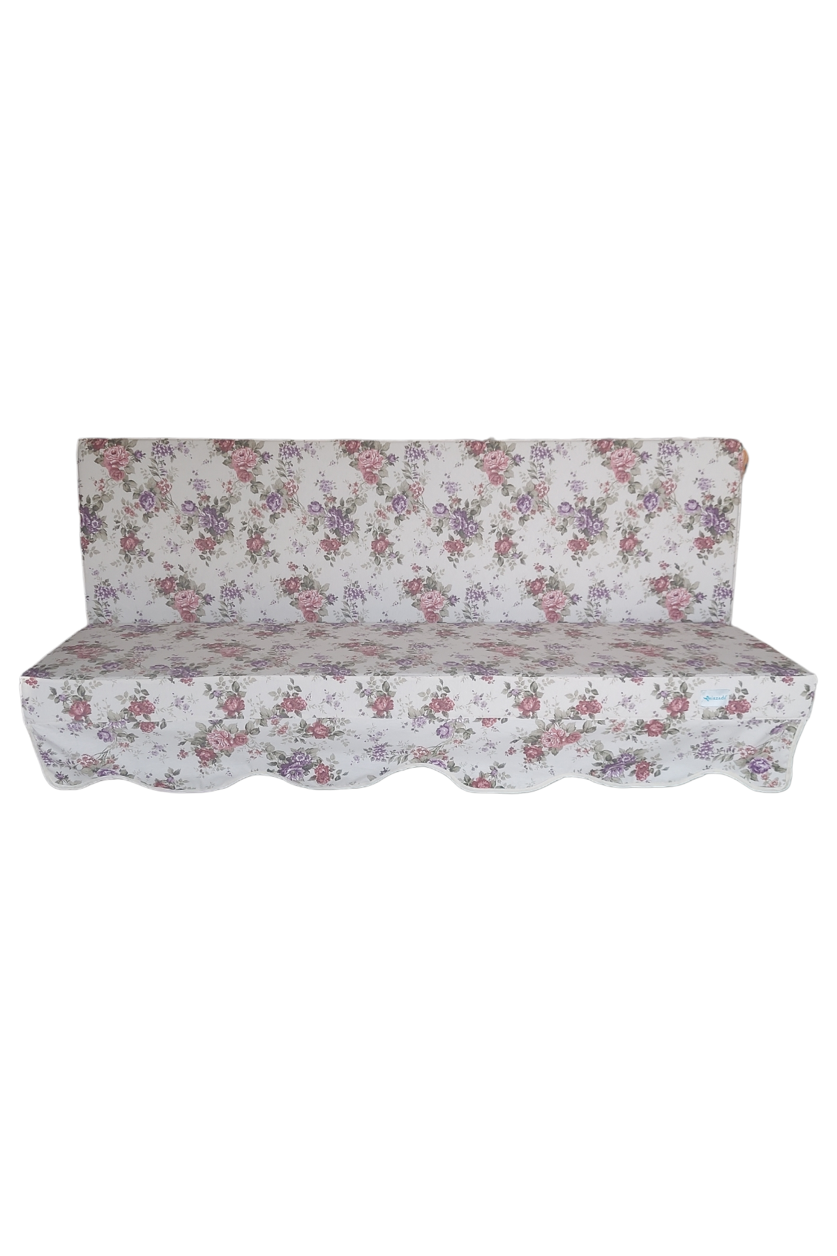 MİRZADE ELİT SALINCAK MİNDERİ SU İTİCİ KUMAŞ GRİ SÜNGER FERMUARLI SET-prm 002 kırmızı mor gül