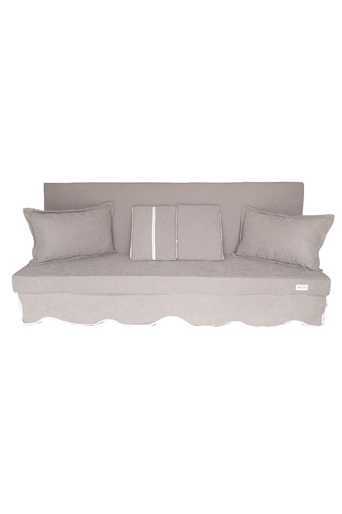 MİRZADE SOFA SOFT KUMAŞ TENTESİZ 28 DNS SÜNGER  SALINCAK MİNDERİ-sofa salıncak açık gri