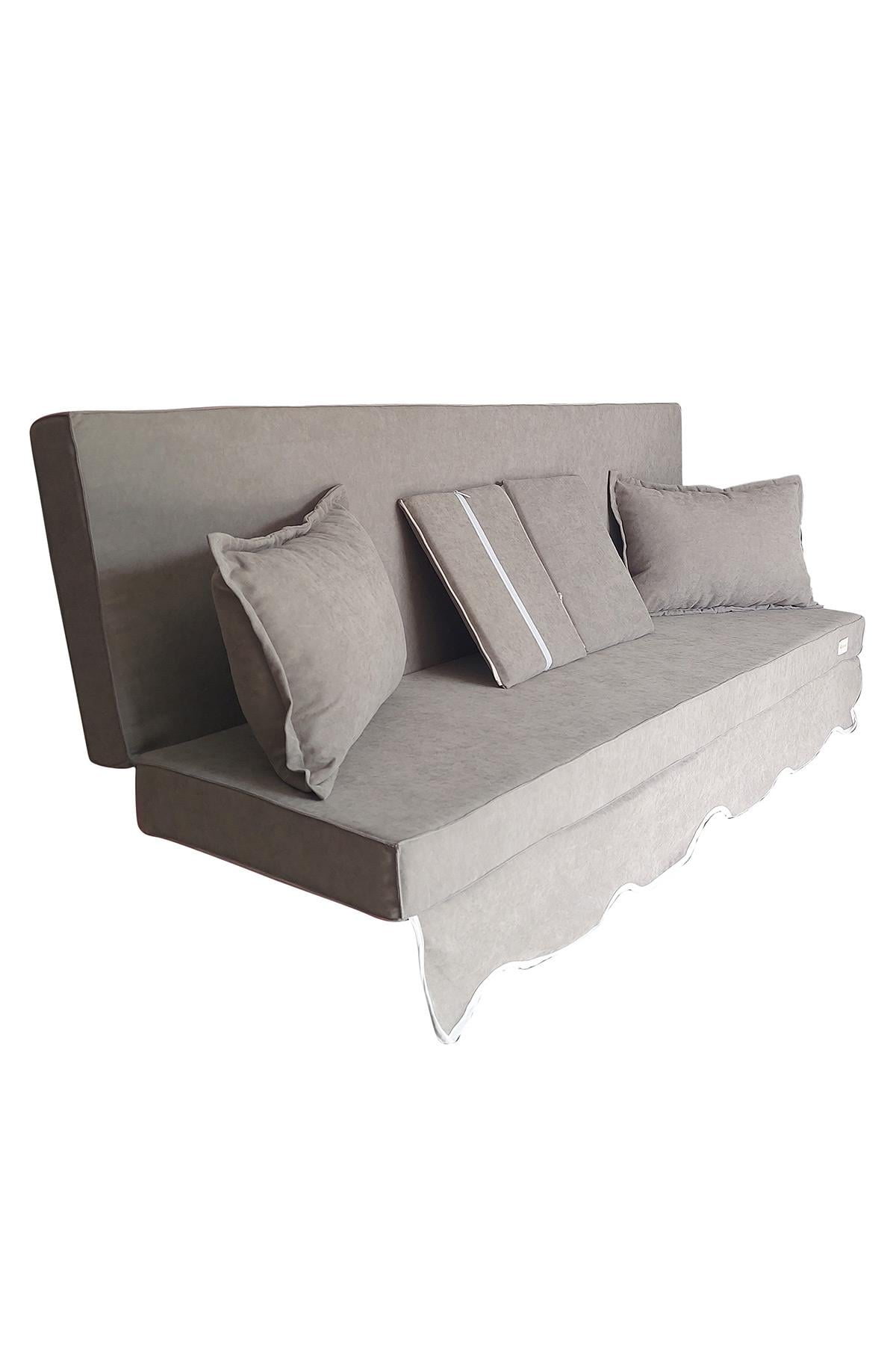 MİRZADE SOFA SOFT KUMAŞ TENTESİZ 28 DNS SÜNGER  SALINCAK MİNDERİ-sofa salıncak açık gri