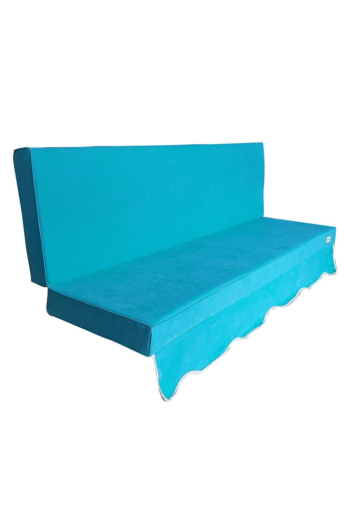 MİRZADE SOFA SOFT KUMAŞ TENTESİZ 28 DNS SÜNGER  SALINCAK MİNDERİ-sofa salıncak turkuaz