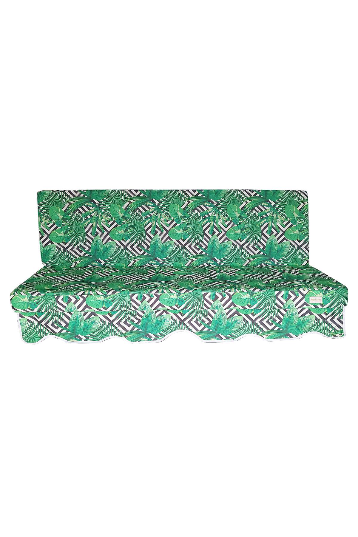 MİRZADE SOFA SOFT KUMAŞ TENTESİZ 28 DNS SÜNGER  SALINCAK MİNDERİ-sofa salıncak  yeşil çift yaprak