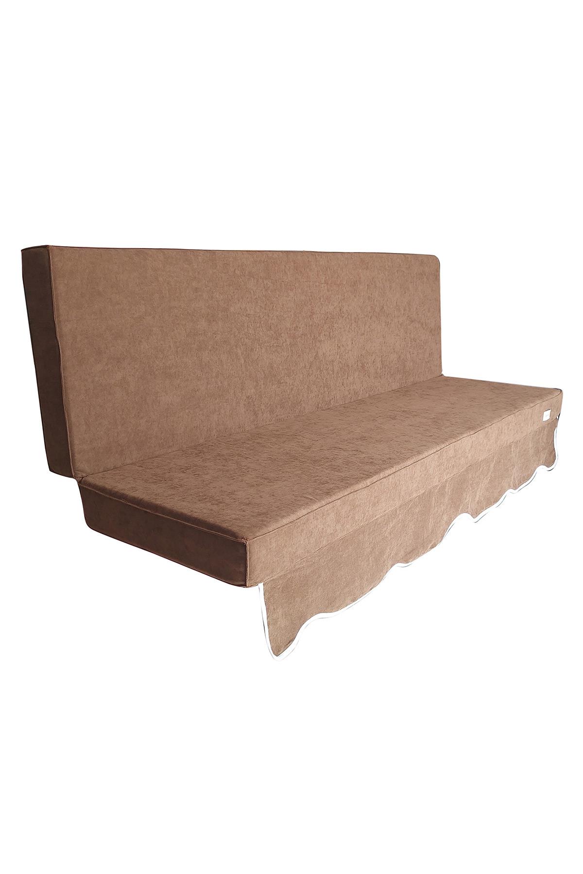 MİRZADE SOFA SOFT KUMAŞ TENTESİZ 28 DNS SÜNGER  SALINCAK MİNDERİ-sofa salıncak kahve