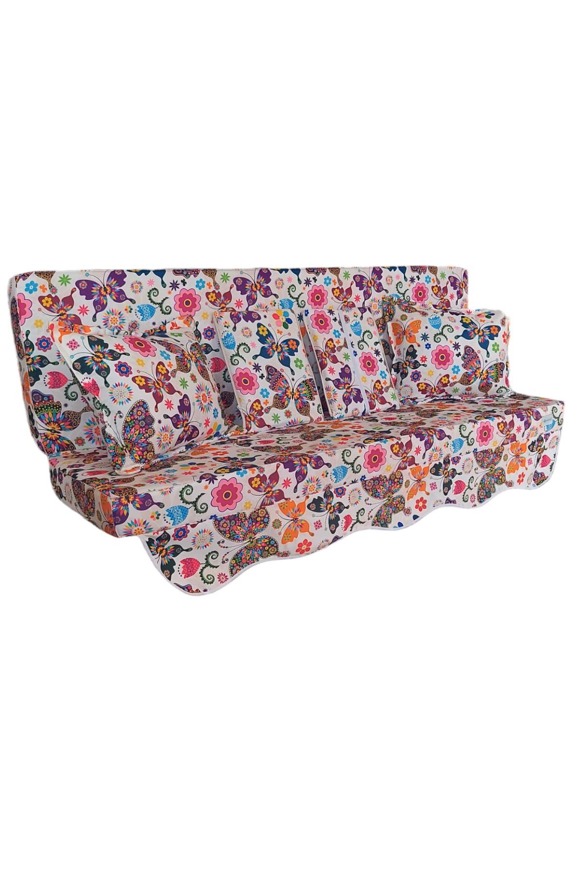 MİRZADE SOFA SOFT KUMAŞ TENTESİZ 28 DNS SÜNGER  SALINCAK MİNDERİ-sofa salıncak KELEBEKLER