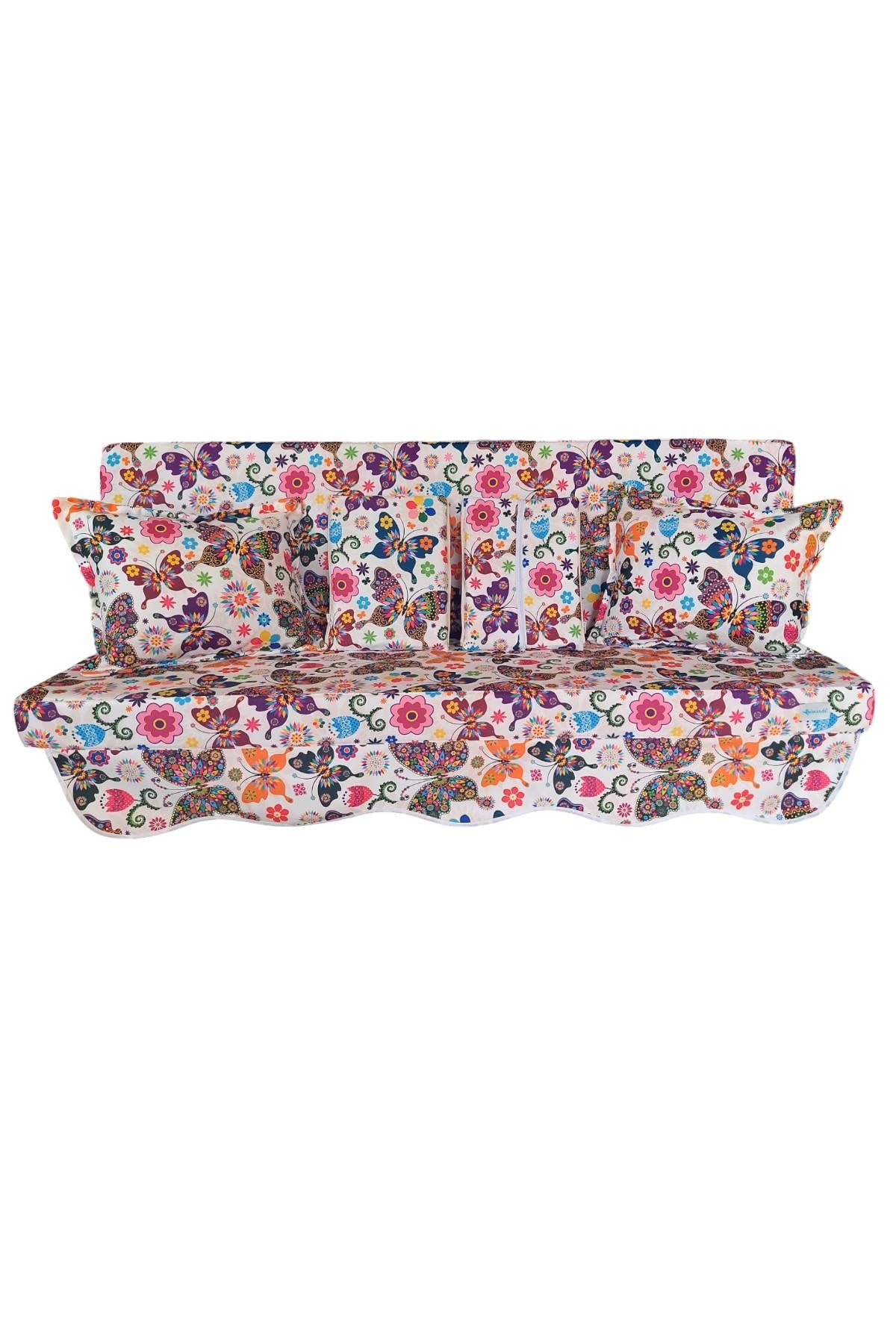 MİRZADE SOFA SOFT KUMAŞ TENTESİZ 28 DNS SÜNGER  SALINCAK MİNDERİ-sofa salıncak KELEBEKLER