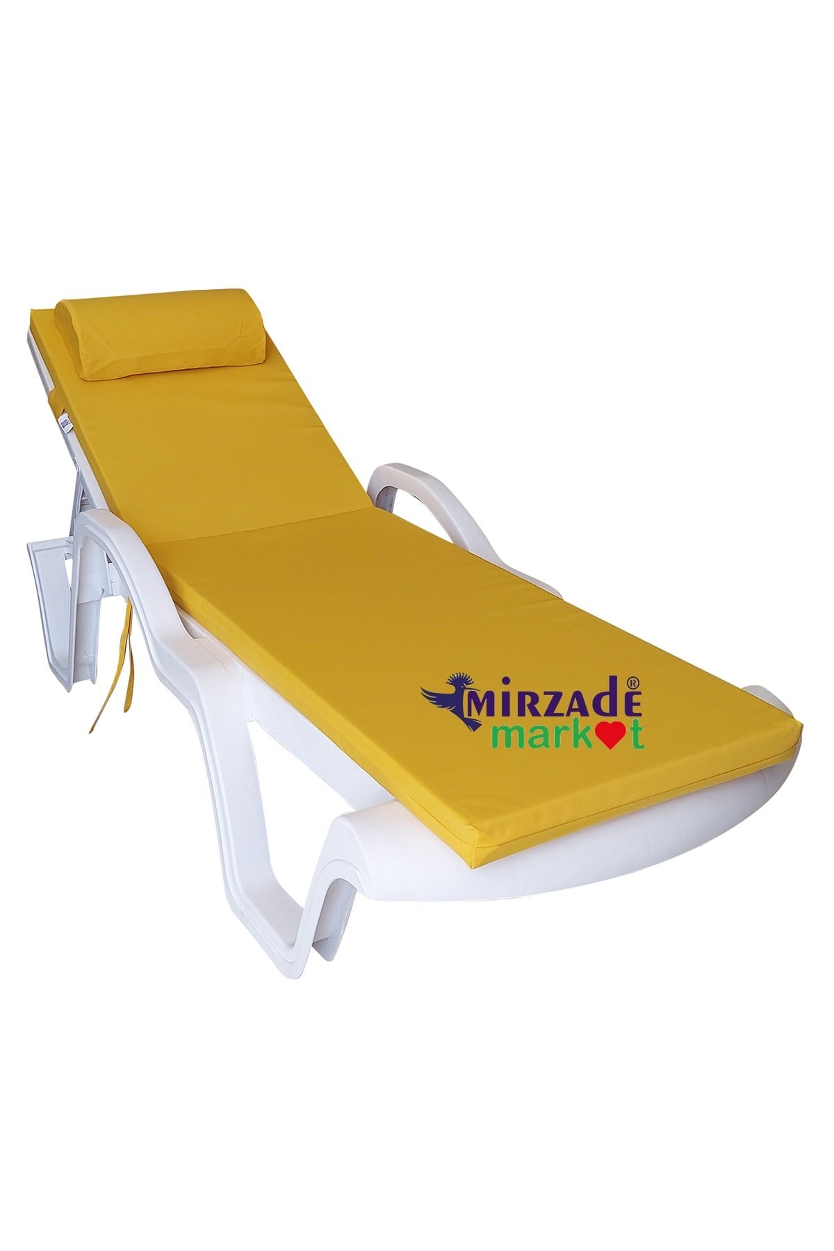 Mi̇rzade Şezlong Mi̇nderi̇ Lüks Su Geçi̇rmez Kumaş Yastikli Gri̇ Süngerli̇ Fermuarli-Sari | Yastıklı Lüks Şezlong Minderi – 5 cm Sünger