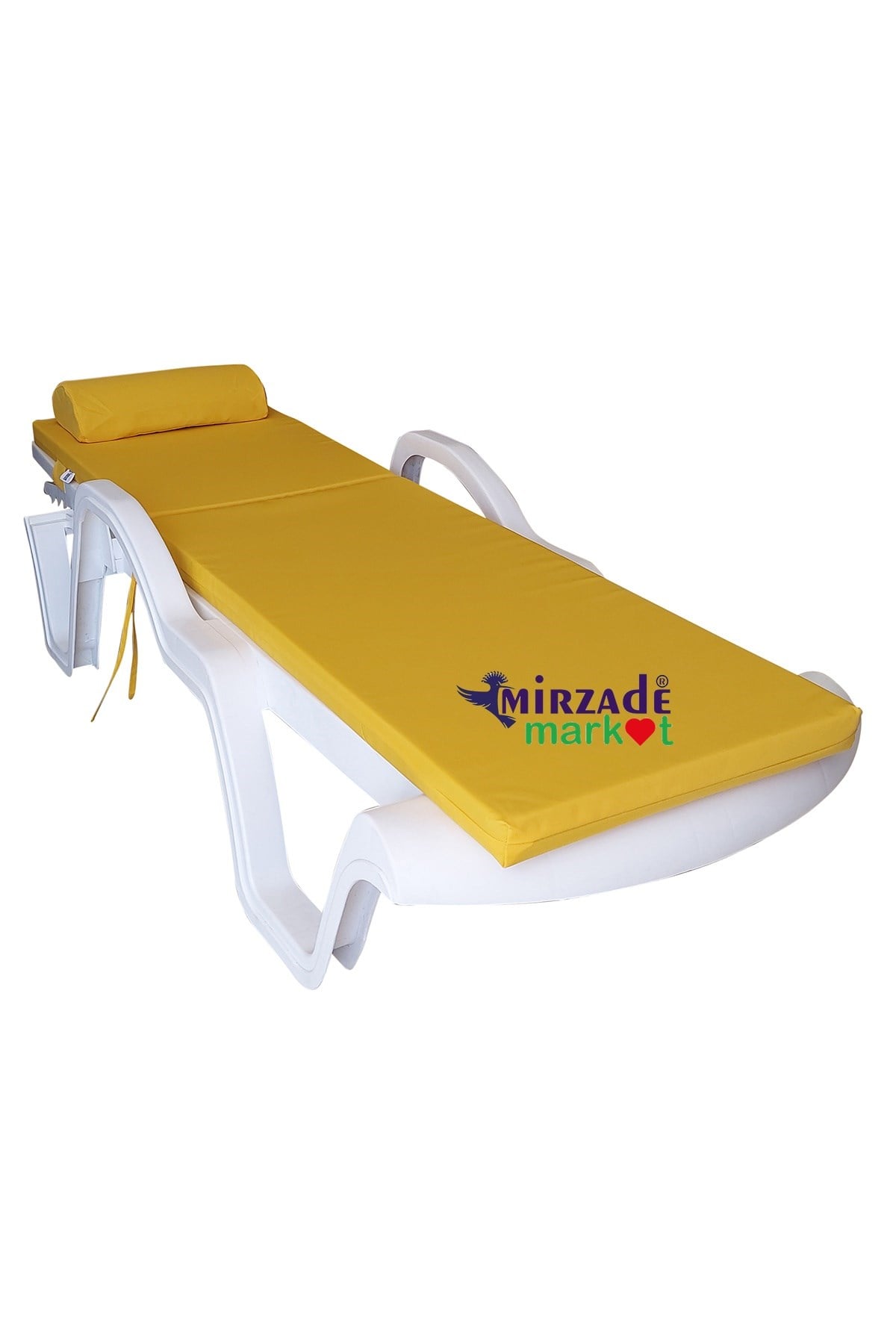 Mi̇rzade Şezlong Mi̇nderi̇ Lüks Su Geçi̇rmez Kumaş Yastikli Gri̇ Süngerli̇ Fermuarli-Sari | Yastıklı Lüks Şezlong Minderi – 5 cm Sünger