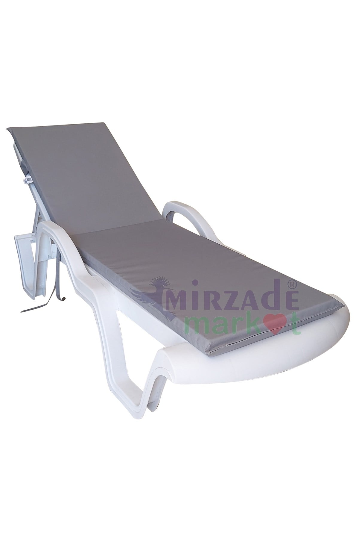 Mi̇rzade Şezlong Mi̇nderi̇ Standart Su Geçi̇rmez Malzeme-Açik Gri̇ | Su Geçirmez Şezlong Minderi – 5 cm Sünger