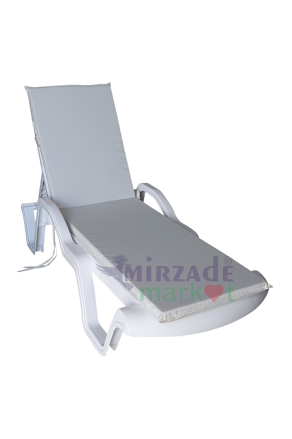 Mi̇rzade Şezlong Mi̇nderi̇ Standart Su Geçi̇rmez Malzeme-Krem | Su Geçirmez Şezlong Minderi – 5 cm Sünger
