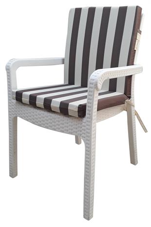 Mi̇rzade 4 Adet Eli̇t Su Geçi̇rmez Yüksek Arkali Mi̇nder-Kahve/Krem | 4’lü Su Geçirmez Yüksek Arkalı Sandalye Minderi – Fermuarlı