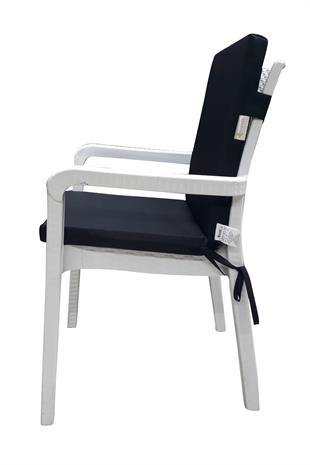 Mi̇rzade 4 Adet Eli̇t Su Geçi̇rmez Yüksek Arkali Mi̇nder-Si̇yah | 4’lü Su Geçirmez Yüksek Arkalı Sandalye Minderi – Fermuarlı