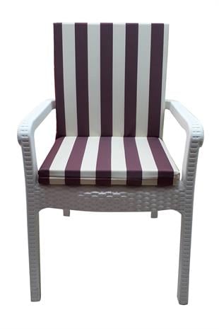 Mi̇rzade 4 Adet Eli̇t Su Geçi̇rmez Yüksek Arkali Mi̇nder-Bordo/Krem | 4’lü Su Geçirmez Yüksek Arkalı Sandalye Minderi – Fermuarlı