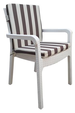 Mi̇rzade 4 Adet Eli̇t Su Geçi̇rmez Yüksek Arkali Mi̇nder-Kahve/Krem | 4’lü Su Geçirmez Yüksek Arkalı Sandalye Minderi – Fermuarlı