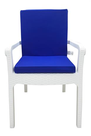 Mi̇rzade 4 Adet Eli̇t Su Geçi̇rmez Yüksek Arkali Mi̇nder-Saks Mavi̇ | 4’lü Su Geçirmez Yüksek Arkalı Sandalye Minderi – Fermuarlı