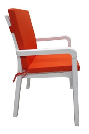 Mi̇rzade 4 Adet Eli̇t Su Geçi̇rmez Yüksek Arkali Mi̇nder-Turuncu | 4’lü Su Geçirmez Yüksek Arkalı Sandalye Minderi – Fermuarlı