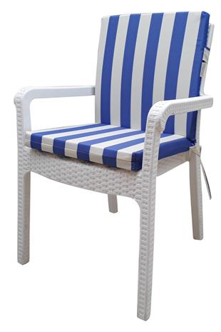 Mi̇rzade 4 Adet Eli̇t Su Geçi̇rmez Yüksek Arkali Mi̇nder-Mavi̇/Krem | 4’lü Su Geçirmez Yüksek Arkalı Sandalye Minderi – Fermuarlı