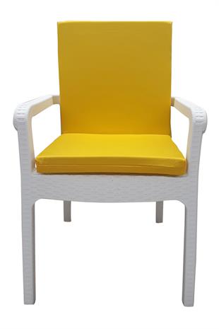 Mi̇rzade 4 Adet Eli̇t Su Geçi̇rmez Yüksek Arkali Mi̇nder-Sari | 4’lü Su Geçirmez Yüksek Arkalı Sandalye Minderi – Fermuarlı