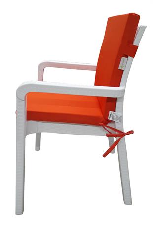 Mi̇rzade 4 Adet Eli̇t Su Geçi̇rmez Yüksek Arkali Mi̇nder-Turuncu | 4’lü Su Geçirmez Yüksek Arkalı Sandalye Minderi – Fermuarlı